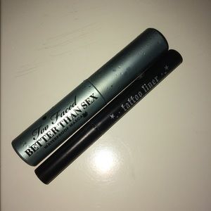 Mascara and eyeliner